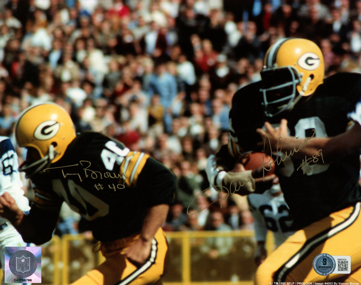 Dave Robinson & Tom Brown Green Bay Packers Signed 8x10 Photo Beckett-Powers Sports Memorabilia