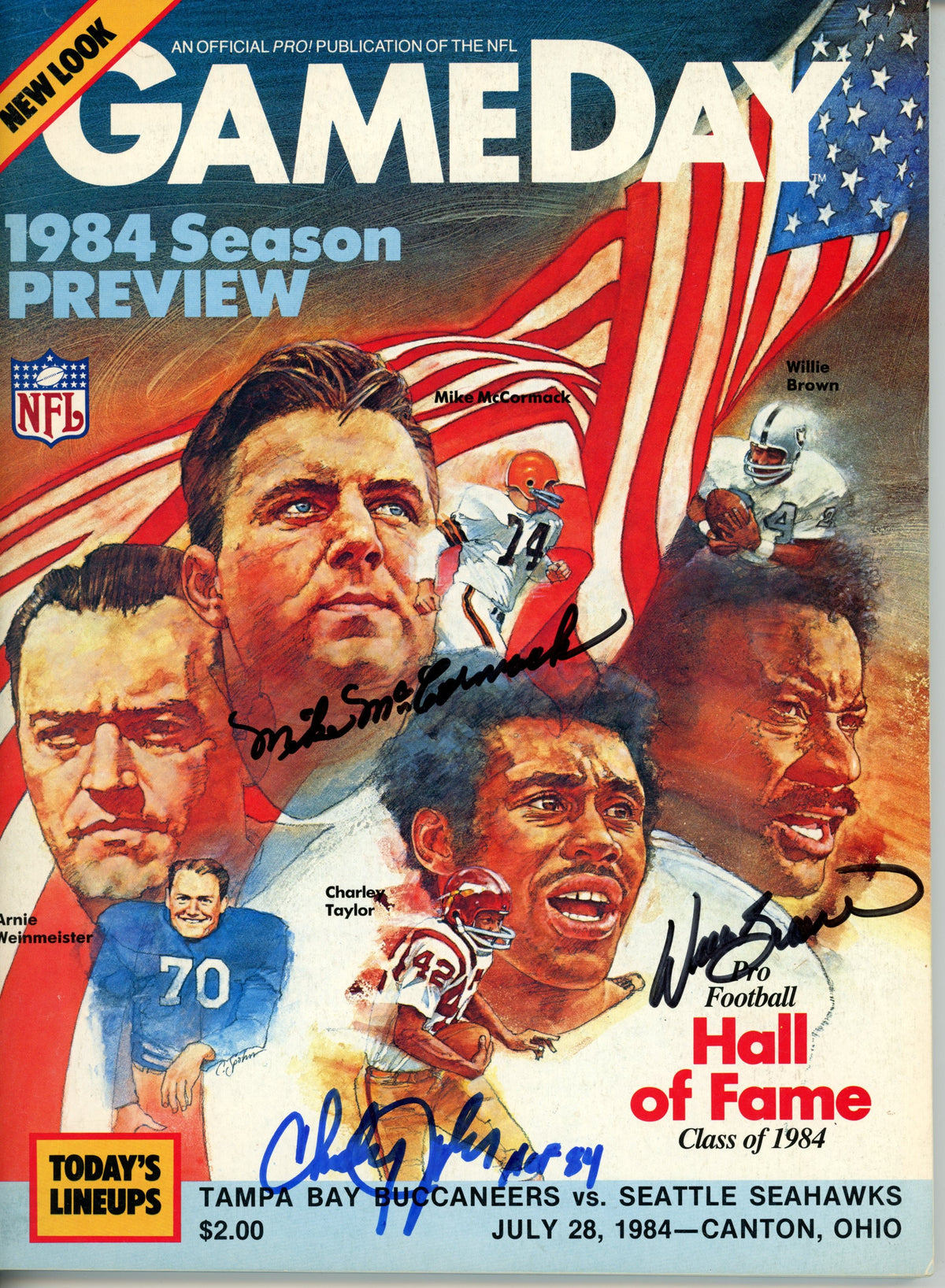 Willie Brown Charley Taylor Mike McCormak Hall of Fame Signed Magazine - Magazine JSA JSA-Powers Sports Memorabilia