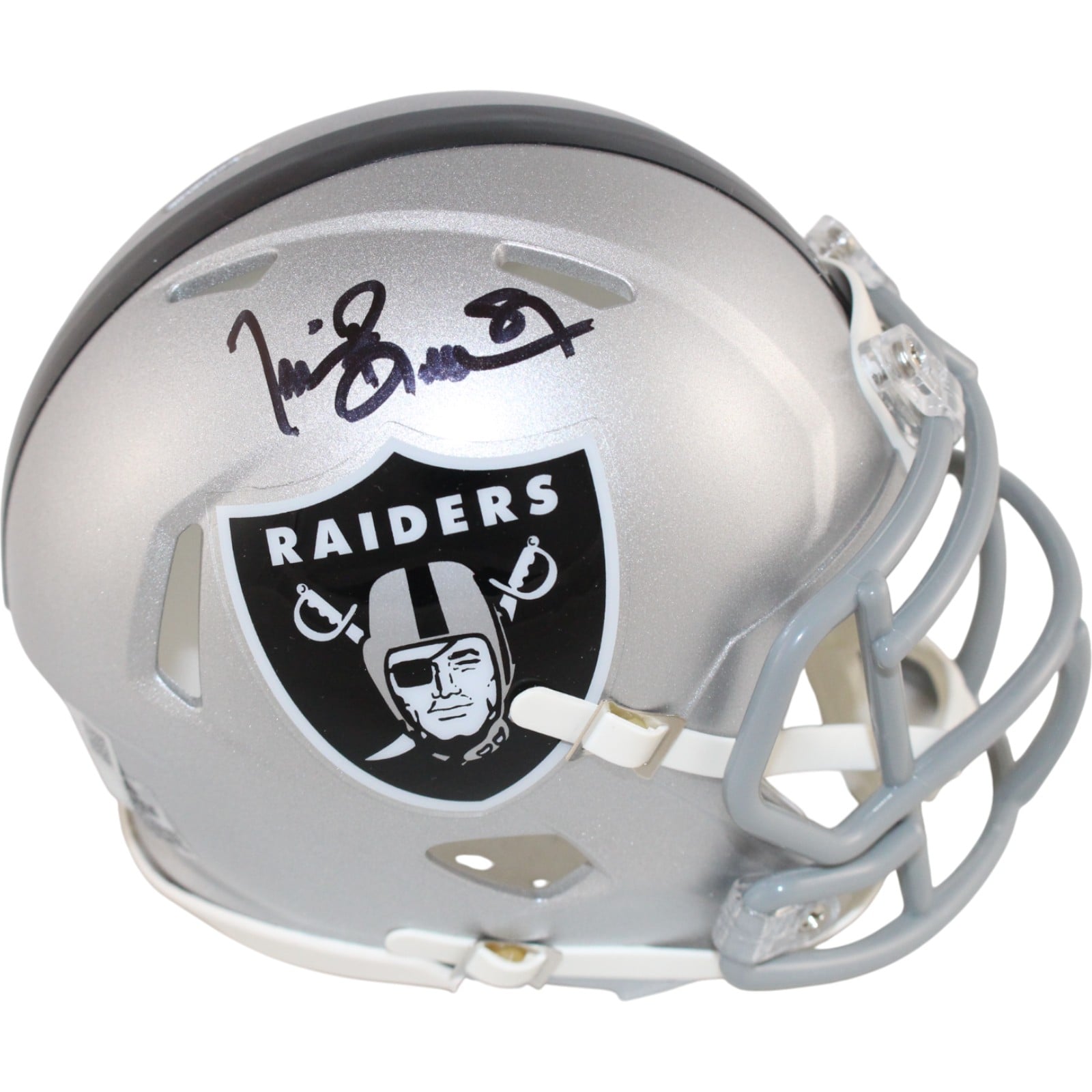 Tim Brown Signed Oakland Raiders Mini Helmet Fanatics-Powers Sports Memorabilia