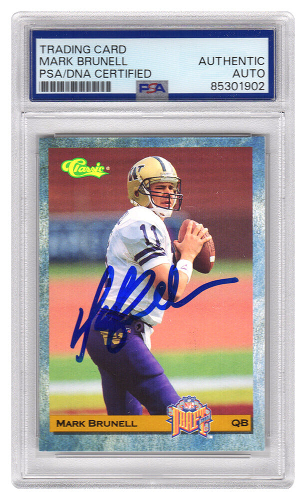 Mark Brunell Autographed 1993 Classic Rookie Football Trading Card #88 - (PSA Encapsulated)-Powers Sports Memorabilia