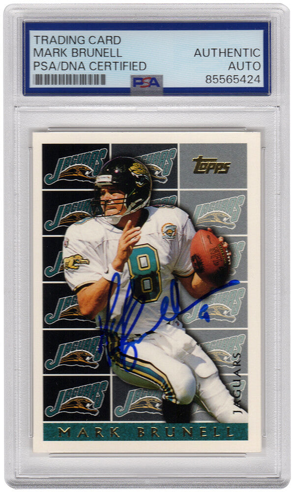 Mark Brunell Jacksonville Jaguars Autographed 1995 Topps Football Card #461-Powers Sports Memorabilia