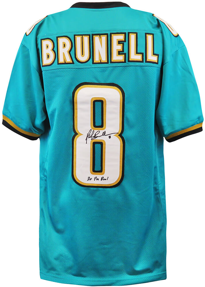 Mark Brunell Autographed Teal Custom Football Jersey with 3x Pro Bowl-Powers Sports Memorabilia