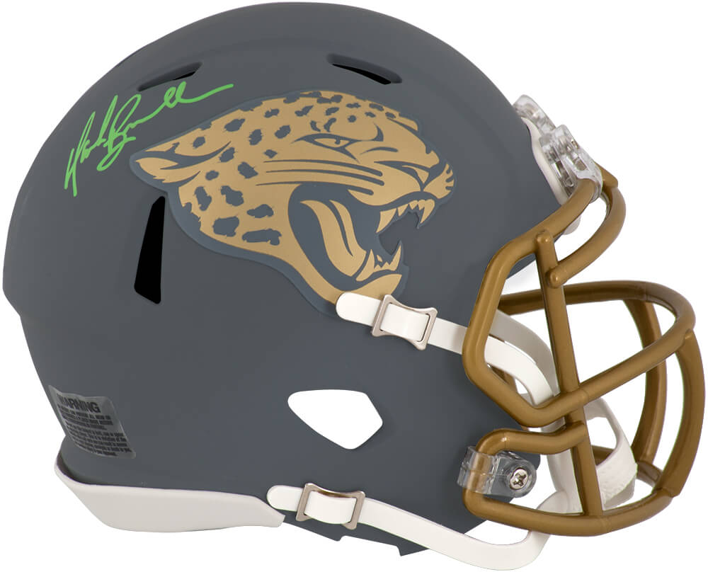 Mark Brunell Jacksonville Jaguars Autographed SLATE Riddell Mini Helmet-Powers Sports Memorabilia