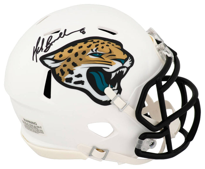 Mark Brunell Autographed Jacksonville Jaguars 2024 Alternate White Riddell Speed Mini Helmet-Powers Sports Memorabilia