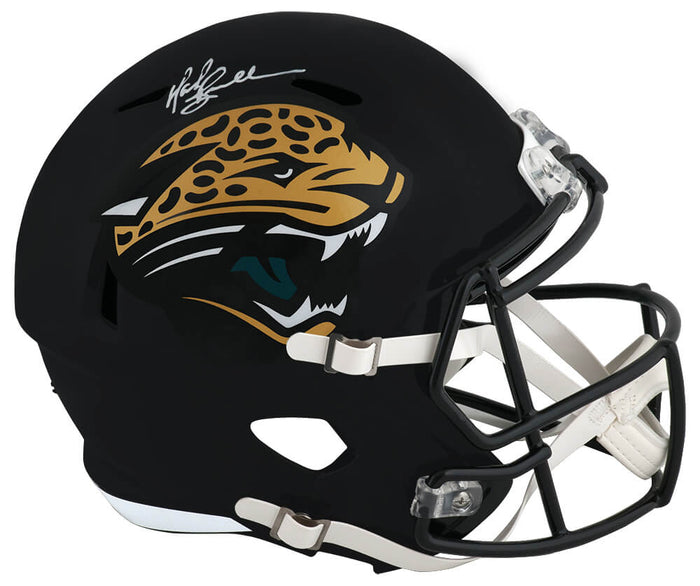 Mark Brunell Autographed Jacksonville Jaguars T/B Riddell Full Size Speed Replica Helmet (White Ink)-Powers Sports Memorabilia