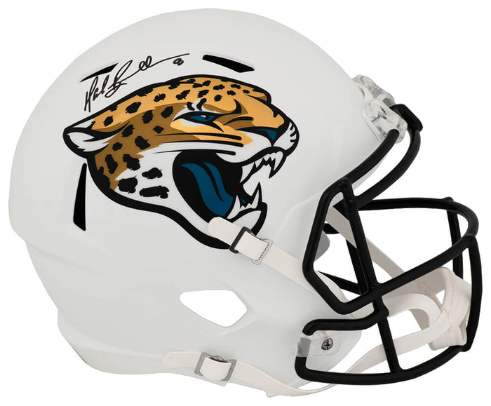 Mark Brunell Autographed Jacksonville Jaguars 2024 Alternate White Riddell Full Size Speed Replica Helmet-Powers Sports Memorabilia