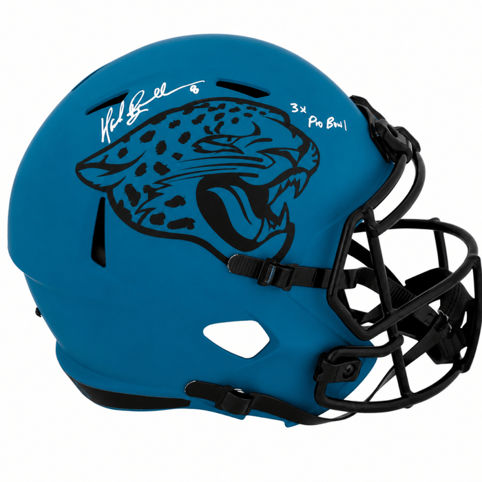 Mark Brunell Autographed Jacksonville Jaguars RAVE Riddell Full Size Speed Replica Helmet with 3x Pro Bowl-Powers Sports Memorabilia