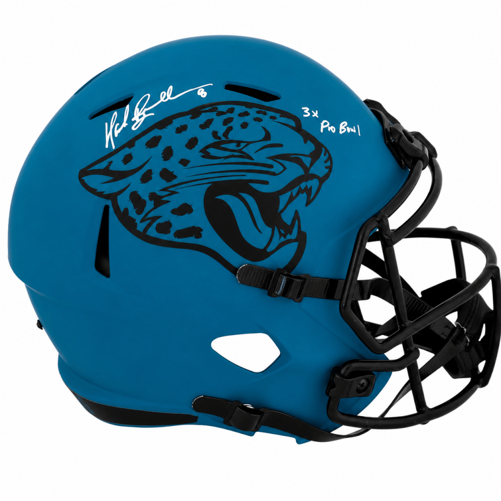 Mark Brunell Autographed Jacksonville Jaguars RAVE Riddell Full Size Speed Replica Helmet with 3x Pro Bowl-Powers Sports Memorabilia