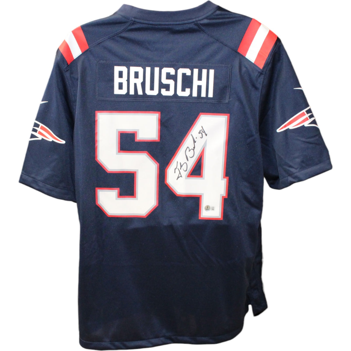 Tedy Bruschi New England Patriots Signed Jersey - Pro Style Blue Beckett-Powers Sports Memorabilia