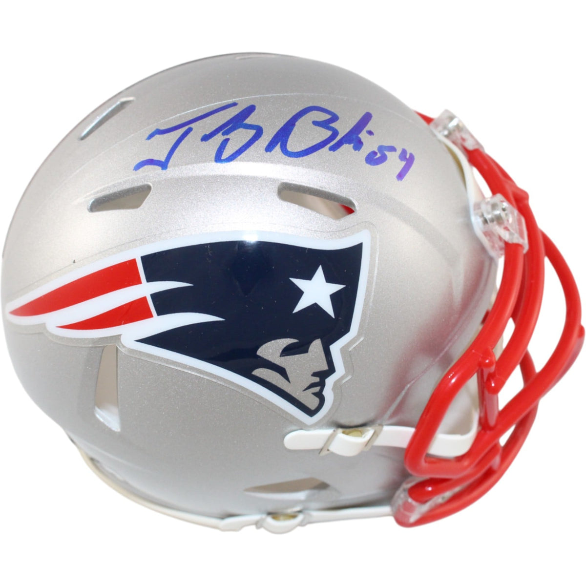 Tedy Bruschi Signed New England Patriots Mini Helmet – Beckett Witness Authenticated-Powers Sports Memorabilia
