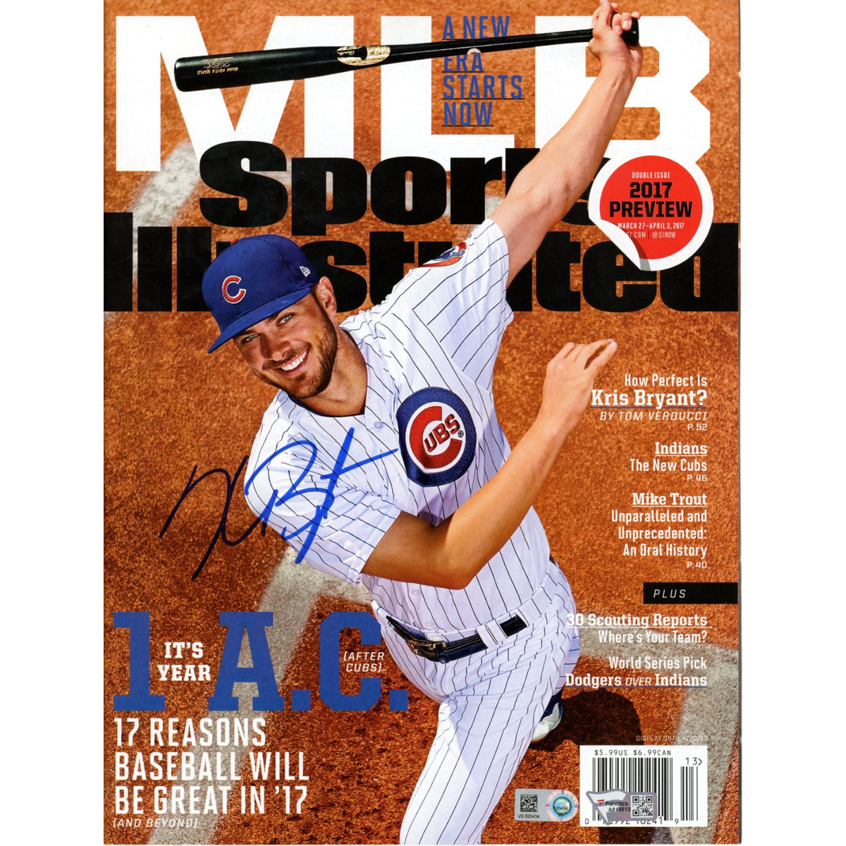 Kris Bryant Chiago Cubs Signed Sports Illustrated Magazine - Sports Illustrated 2017 Fanatics-Powers Sports Memorabilia