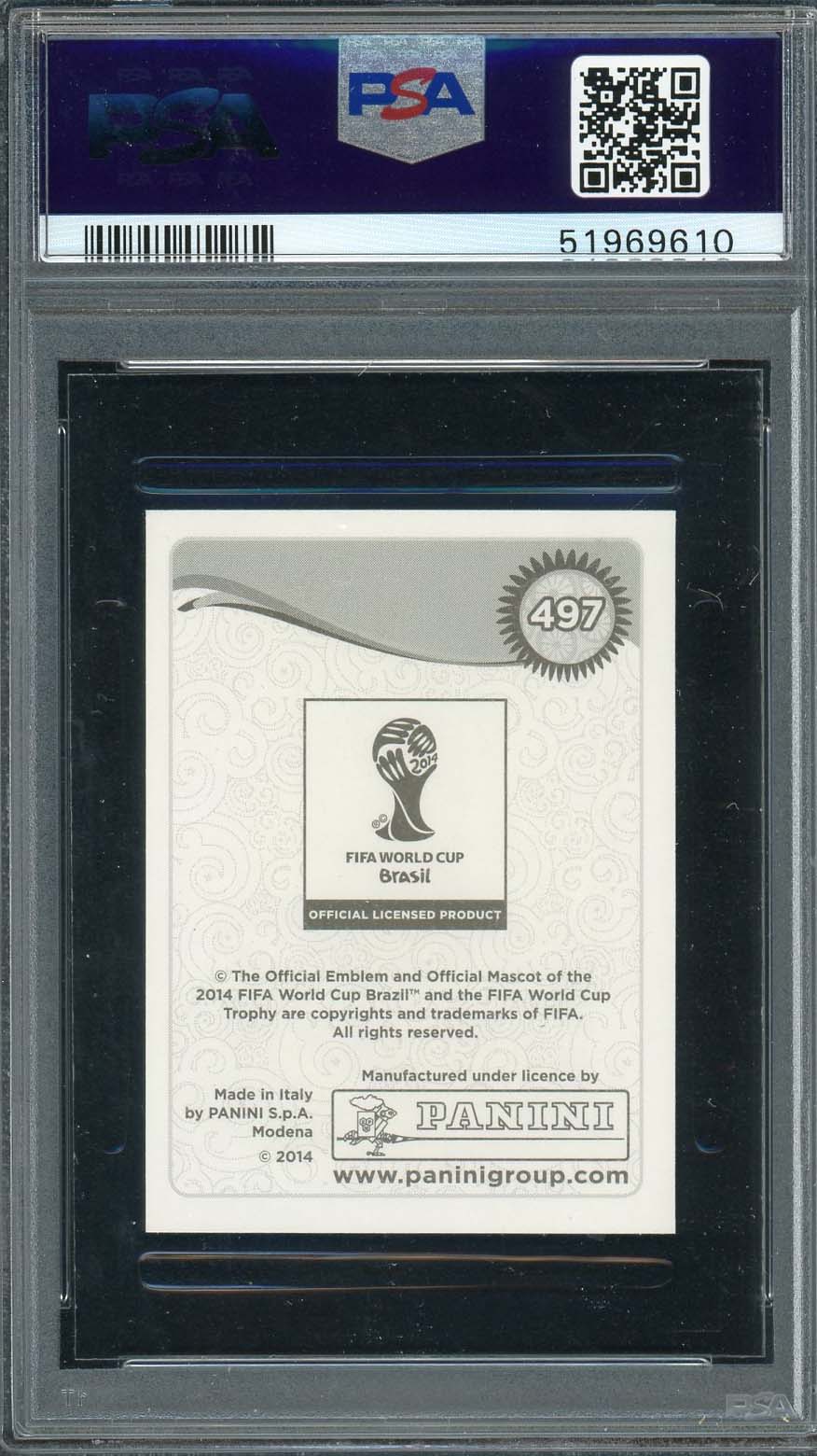 Bastian Schweinsteiger 2014 Panini World Cup Stickers Card #497 PSA 9-Powers Sports Memorabilia