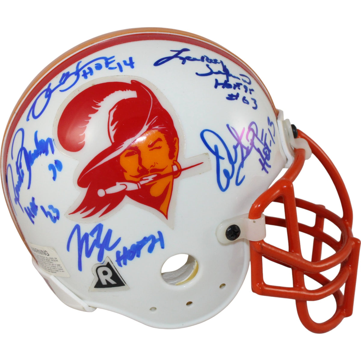 Selmon Sapp Lynch Brooks Barber Tampa Bay Buccaneers Mini Helmet Beckett 51 Signed Mini Helmet Beckett-Powers Sports Memorabilia