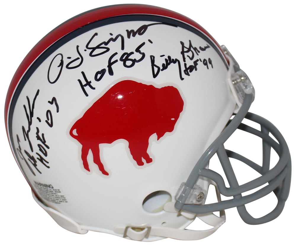 Buffalo Bills HOF Signed Mini Helmet Simpson Shaw Delamielleure – Beckett Authenticated-Powers Sports Memorabilia