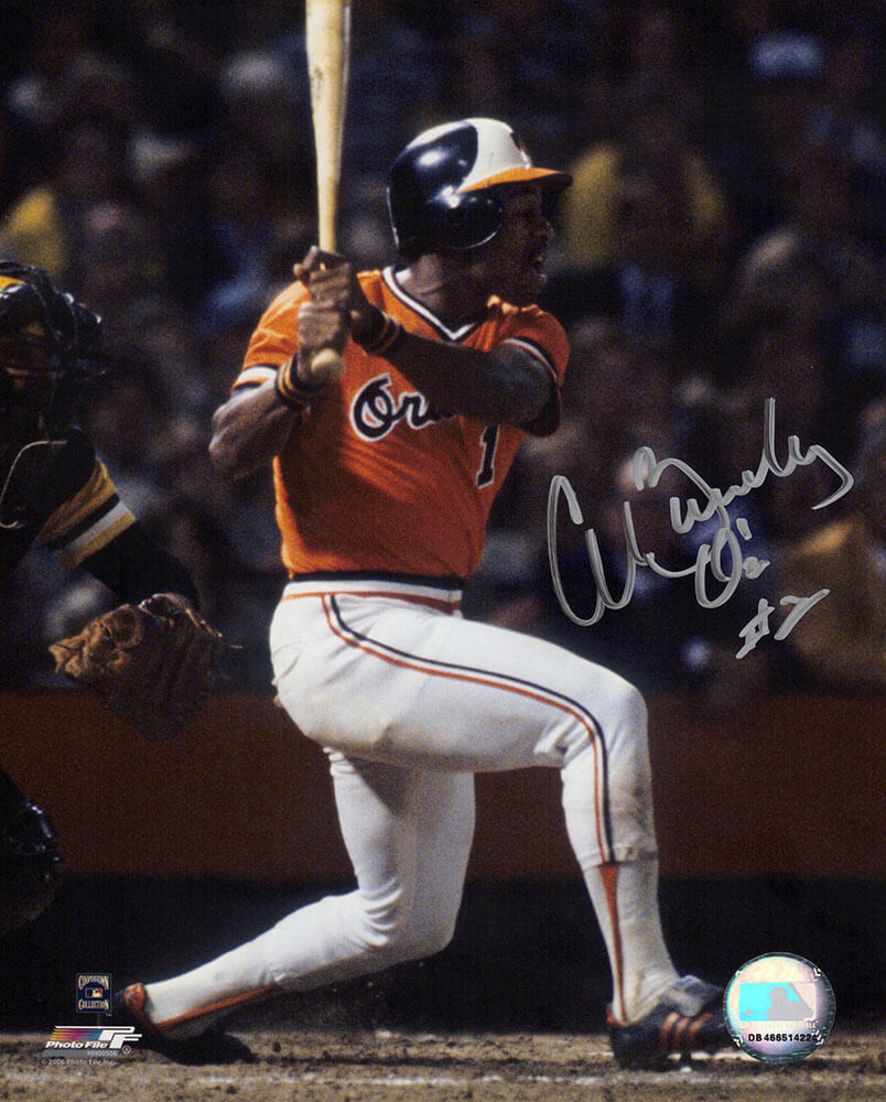Al Bumbry Autographed Baltimore Orioles Orange Jersey Swinging 8x10 Photo-Powers Sports Memorabilia