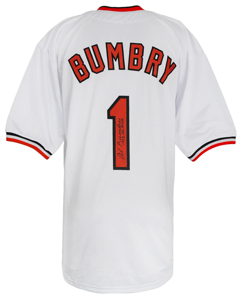 Al Bumbry Autographed White Throwback Custom Baseball Jersey w/ 1973 AL ROY-Powers Sports Memorabilia