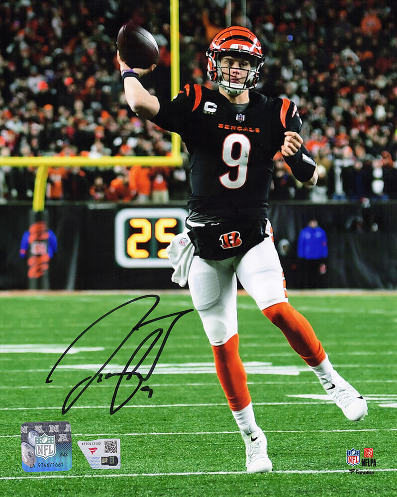 Joe Burrow Cincinnati Bengals Autographed Jersey Throwing Night Game 8x10-Powers Sports Memorabilia