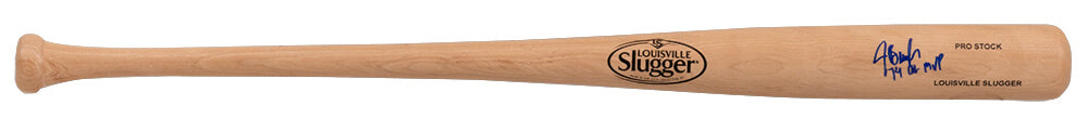 Jeff Burroughs Autographed Louisville Slugger Pro Stock Blonde Baseball Bat with 74 AL MVP-Powers Sports Memorabilia