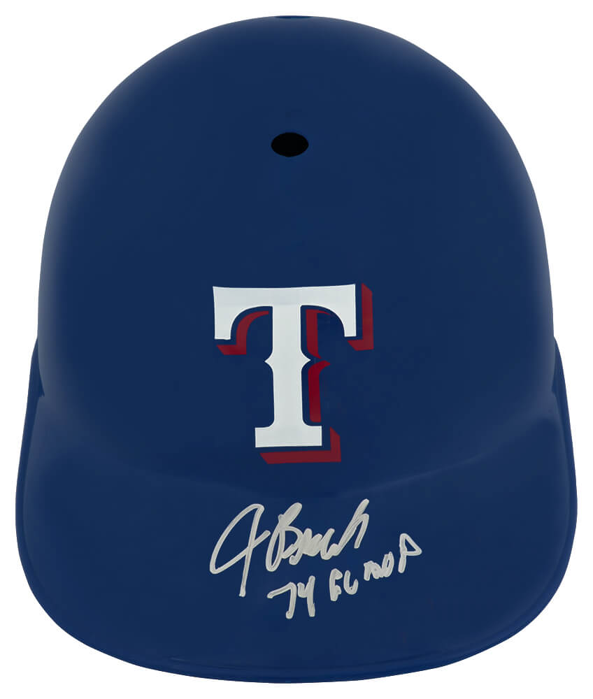 Jeff Burroughs Autographed Texas Rangers Souvenir Replica Batting Helmet with 74 MVP-Powers Sports Memorabilia
