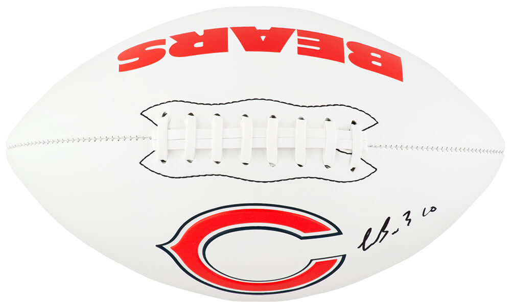 Luther Burden III Autographed Chicago Bears Franklin White Logo Football-Powers Sports Memorabilia