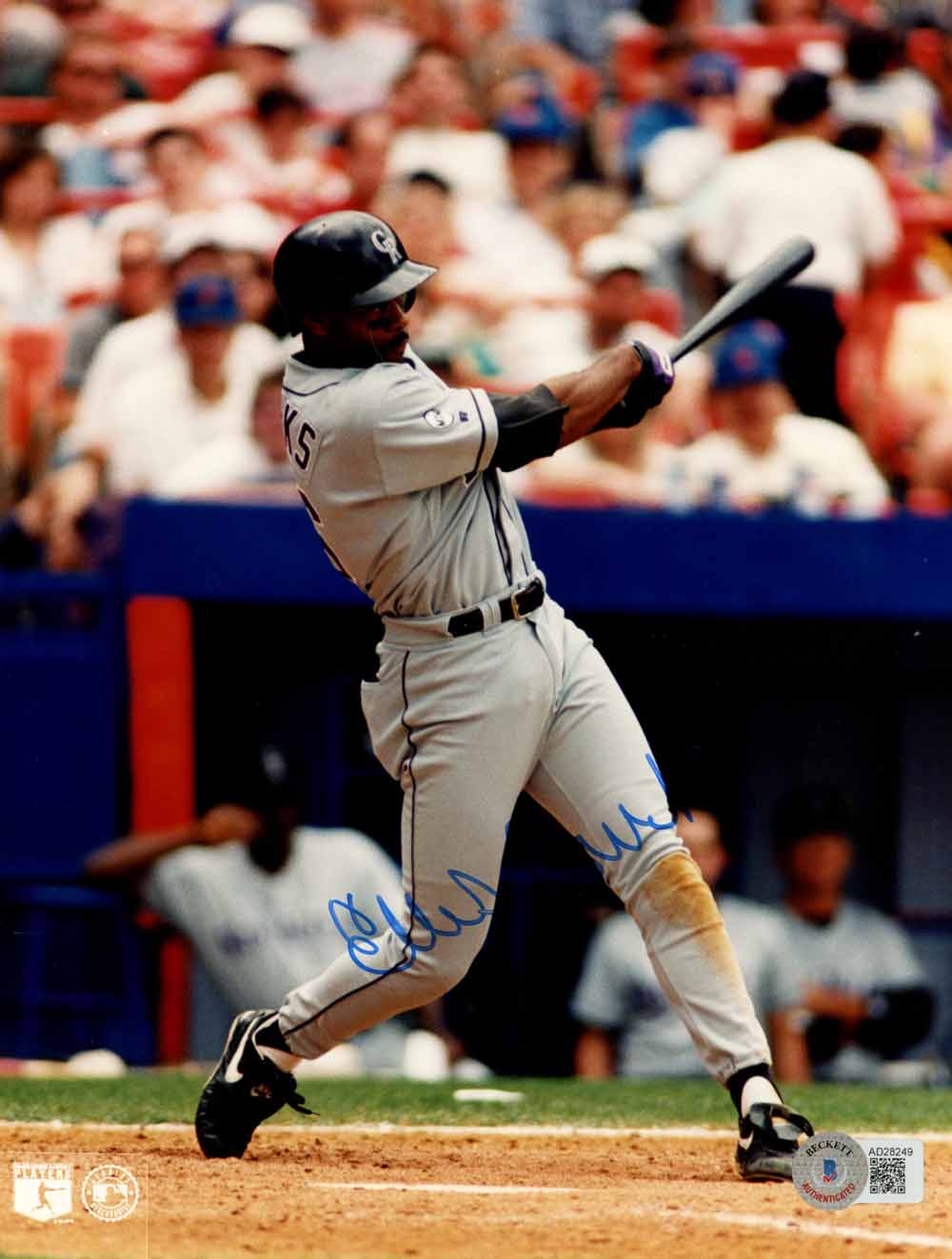 Ellis Burks Colorado Rockies Signed 8x10 Photo - Beckett Beckett-Powers Sports Memorabilia