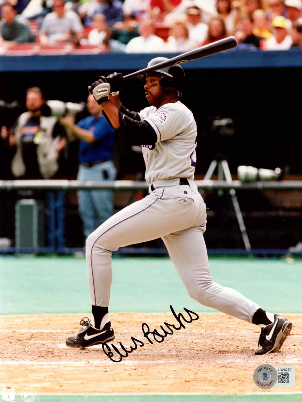 Ellis Burks Colorado Rockies Signed 8x10 Photo - Beckett Beckett - 50580-Powers Sports Memorabilia