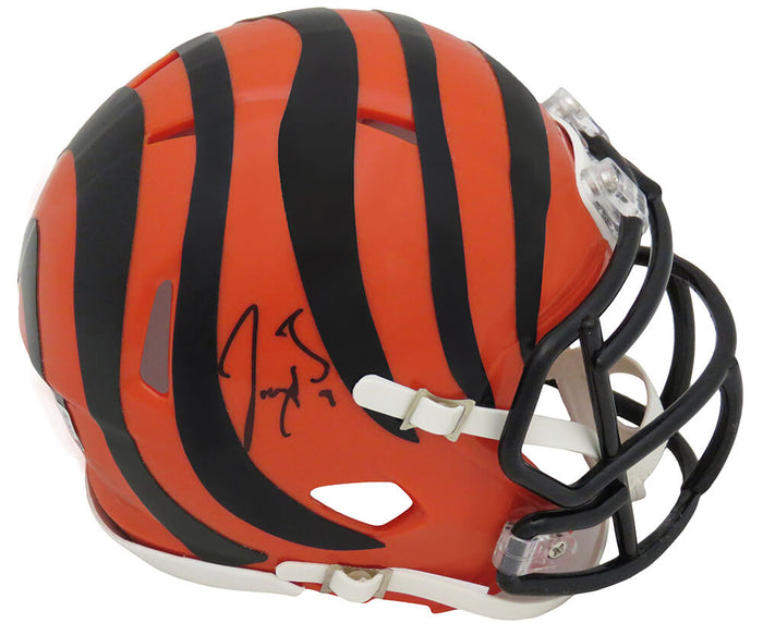 Joe Burrow Cincinnati Bengals Autographed Riddell Mini Helmet (Fanatics)-Powers Sports Memorabilia