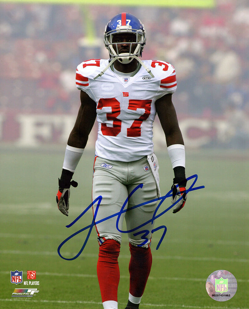 James Butler Autographed New York Giants White Jersey Action 8x10 Photo-Powers Sports Memorabilia
