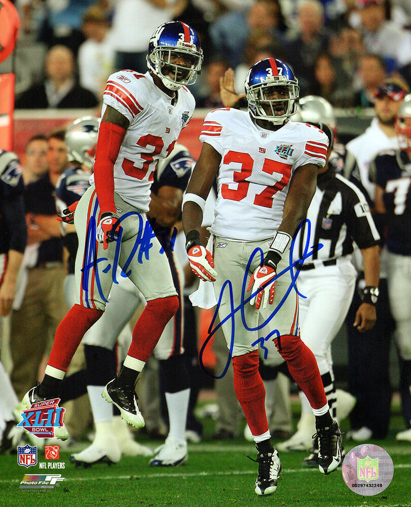 James Butler & Aaron Ross Dual Autographed New York Giants Super Bowl XLII 8x10 Photo-Powers Sports Memorabilia