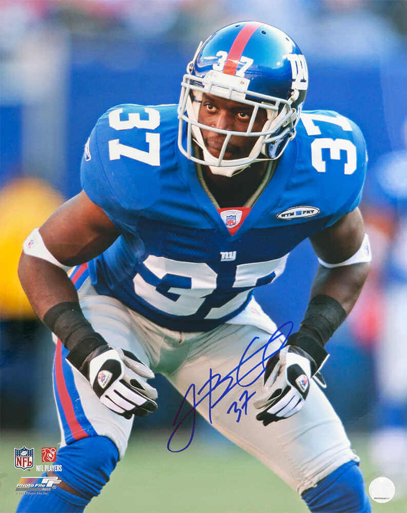 James Butler Autographed New York Giants Blue Jersey 16x20 Photo-Powers Sports Memorabilia