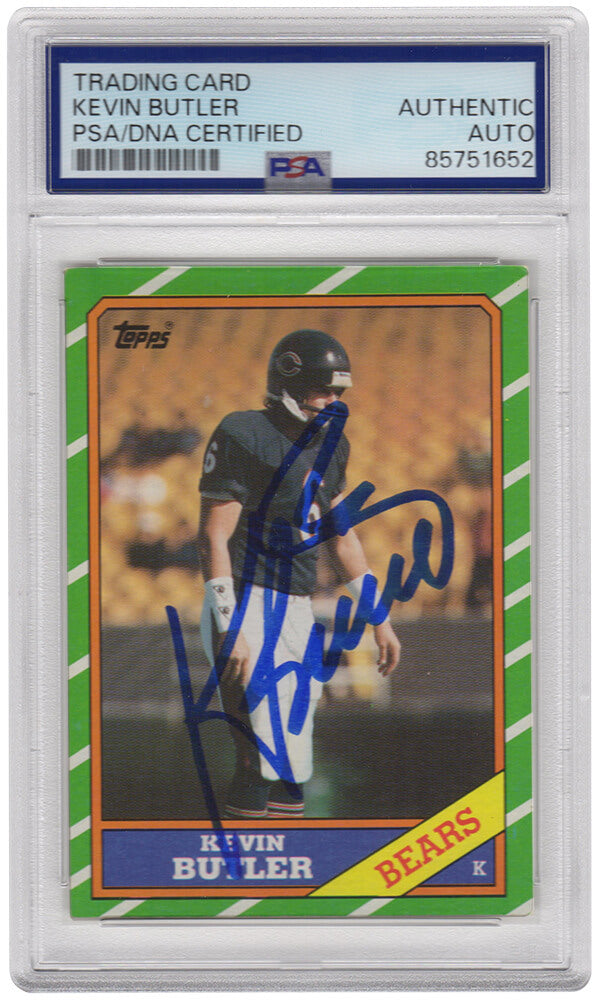Kevin Butler Autographed Chicago Bears 1986 Topps Rookie Football Trading Card #18 - (PSA Encapsulated)-Powers Sports Memorabilia
