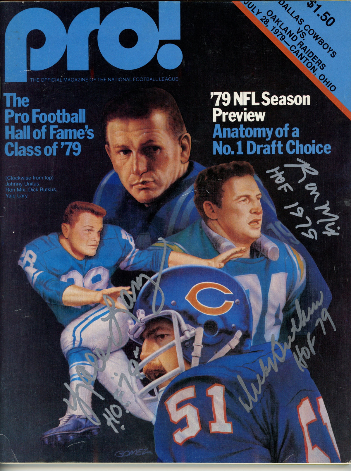 Dick Butkus Yale Lary Ron Mix Hall of Fame Signed Magazine - Pro! 07/28/1979 Magazine JSA JSA-Powers Sports Memorabilia