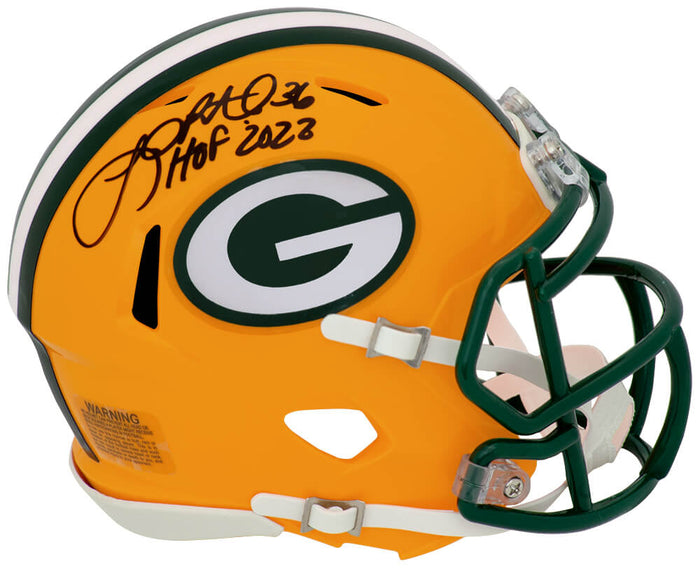LeRoy Butler Autographed Green Bay Packers Riddell Speed Mini Helmet with HOF 2022-Powers Sports Memorabilia