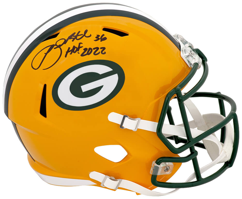 LeRoy Butler Autographed Green Bay Packers Riddell Full Size Speed Replica Helmet with HOF 2022-Powers Sports Memorabilia