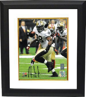 Mark Ingram Autographed New Orleans Saints 16 x 20 Photograph Custom Framing - Ingram Hologram-Powers Sports Memorabilia