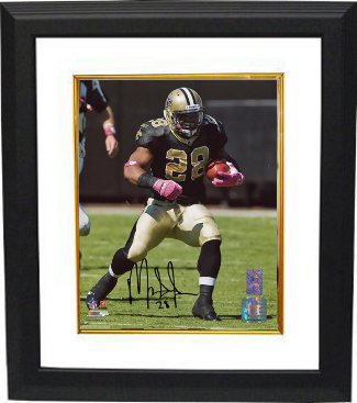 Mark Ingram Autographed New Orleans Saints 8 x 10 Photograph Custom Framing - Ingram Hologram - CTBL_BW11512-Powers Sports Memorabilia