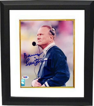 Barry Switzer Autographed Dallas Cowboys 8 x 10 Photograph Custom Framing - PSA Hologram-Powers Sports Memorabilia