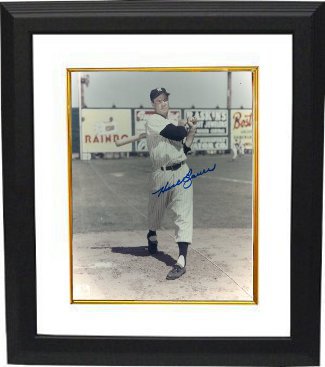 Hank Bauer Autographed New York Yankees Color 8 x 10 Photograph Custom Framing (deceased)-Powers Sports Memorabilia