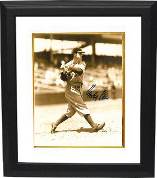 Goody Rosen Autographed Brooklyn Dodgers Vintage Sepia tone 8 x 10 Photograph Custom Framing-Powers Sports Memorabilia
