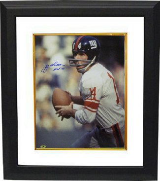 YA Tittle Autographed New York Giants Color Passing Vertical 8 x 10 Photograph HOF 71 Custom Framing - JSA Hologram-Powers Sports Memorabilia