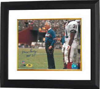 Marv Levy Autographed Buffalo Bills 8 x 10 Photograph with HOF 01 Custom Framing - MAB Hologram-Powers Sports Memorabilia