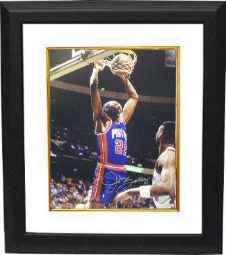 John Salley Autographed Detroit Pistons 16 x 20 Photograph Custom Framing-Powers Sports Memorabilia