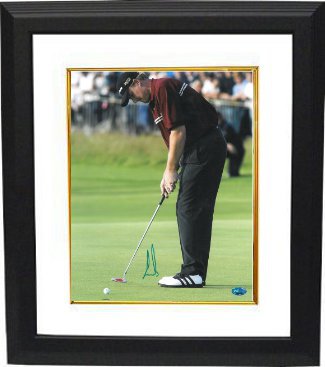 Ernie Els Autographed 11 x 14 PGA Golg Photograph Custom Framing 2002 British Open putt- PSA Hologram-Powers Sports Memorabilia