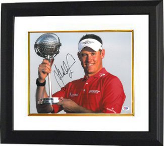 Lee Westwood Autographed 11 x 14 Photograph Custom Framing PGA with Trophy- PSA Hologram-Powers Sports Memorabilia