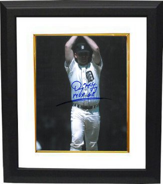Denny McLain Autographed Detroit Tigers 8 x 10 Photograph Custom Framing with MVP 68 Insc-Powers Sports Memorabilia