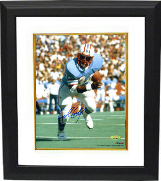 Earl Campbell Autographed Houston Oilers 8 x 10 Photograph Custom Framing (blue jersey)- Tri-Star Hologram-Powers Sports Memorabilia