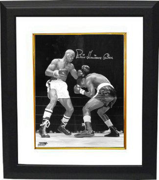 Rubin "Hurricane" Carter Autographed Vintage B&W 16 x 20 Photograph Custom Framing (vertical) (deceased)- Beckett Hologram-Powers Sports Memorabilia
