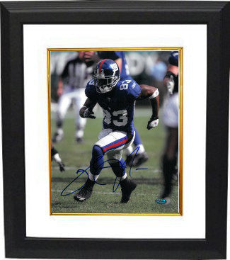 Sinorice Moss Autographed New York Giants 16 x 20 Photograph Custom Framing - Moss Hologram-Powers Sports Memorabilia