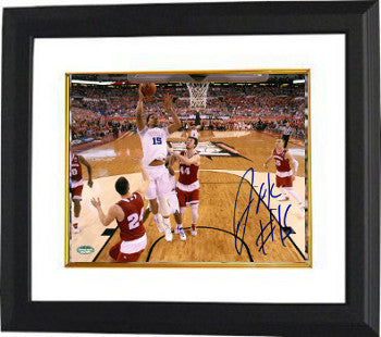 Jahlil Okafor Autographed Duke Blue Devils 8 x 10 Photograph #15 Custom Framing (2015 National Championship vs Wisconsin)-Powers Sports Memorabilia