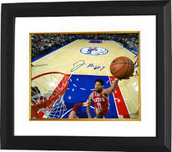 Jahlil Okafor Autographed Philadelphia 76ers 8 x 10 Photograph Custom Framing #8 (horizontal dunk)-Powers Sports Memorabilia